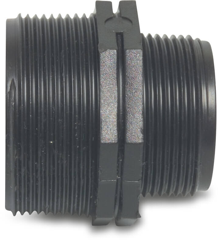 Reducer nipple PP 1 1/2" x 1 1/4" male thread 10bar black